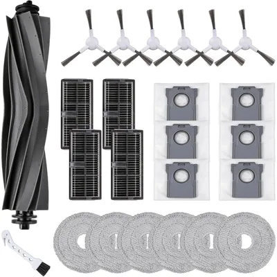 Produktbild von 24tlg Ersatzteil-Set für Dreame L10s Ultra Gen2/Pro Ultra Heat/X30 Ultra/Mova E30 Ultra – 1 Hauptbürste, 6 Seitenbürsten, 6 Staubbeutel