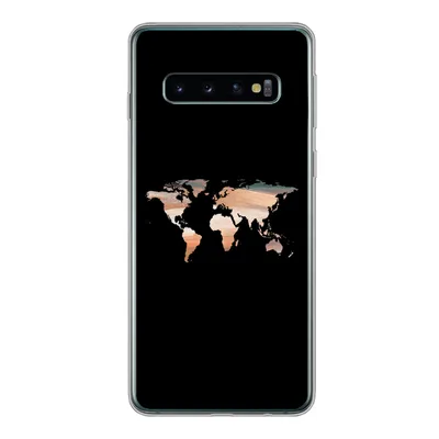 Produktbild von MuchoWow® Handyhülle Schutzhülle Hülle für Samsung Galaxy S10 Weltkarte - Farbe - Schwarz Silikon Softcase Handy Hülle - Handytasche