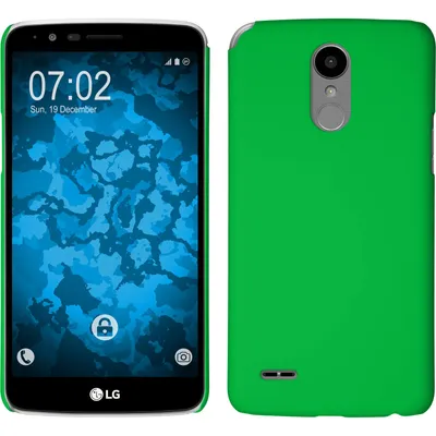Produktbild von PhoneNatic Case kompatibel mit LG Stylus 3 - Hülle grün gummiert Hard-case + 2 Schutzfolien