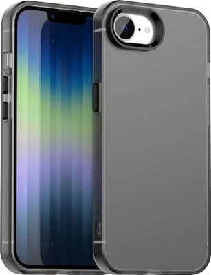 Produktbild von Handyhülle für iPhone 16e/iPhone 17e Schlank Durchscheinend Matt Stoßfest Schutzhülle Schwarz