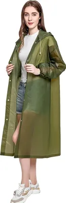 Produktbild von 2er-Pack EVA-Regenponcho – wiederverwendbare, wasserdichte Regenjacke für Uni, leichter Umhang für Camping, Wandern und Angeln