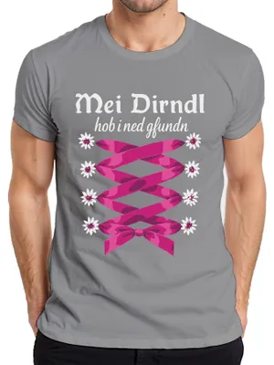 Immagine prodotto di Non ho ancora trovato il mio Dirndl Bavaria Trachten Edelweiss Maglietta da uomo, Grigio, M