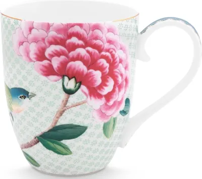 Produktbild von PIP STUDIO Blushing Birds Henkelbecher XL weiss 0,45 l
