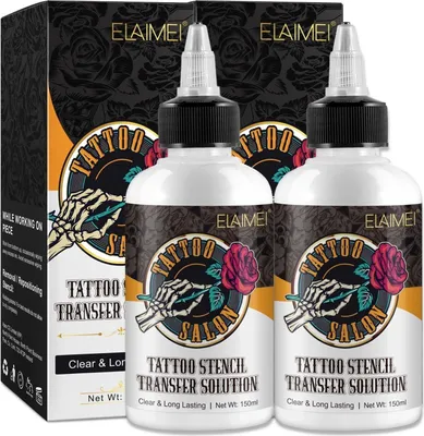 Produktbild von Tattoo Schablonen Stencil Solution Transfer Gel Creme Abzugsflüssigkeit, 2x 150ml