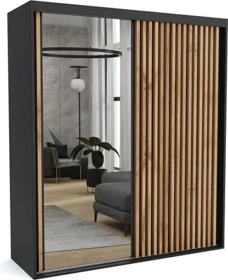 Produktbild von FURNLUX Garderobenmatte A Schwarz 130cm / Hauptfarbe: Schwarz / Abmessungen: 130 x 60 x 205 cm