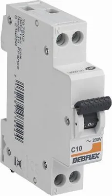 Obrázek produktu pro DEBFLEX šedý 3KA fázový + neutrální 10 A jistič - 707502