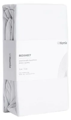 Obrázek produktu pro Prostěradlo HOMLA PELLY jersey bílé PREMIUM 160x200 cm