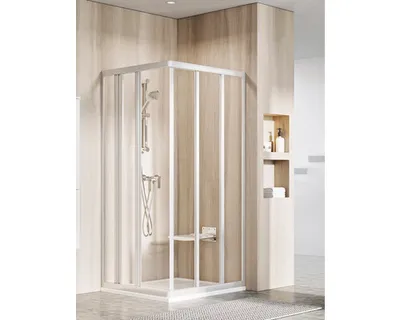 Imagen del producto de Una puerta de la mampara de ducha RAVAK Supernova ASRV3-90, acabado satinado y transparente, modelo 15V70UR2Z1
