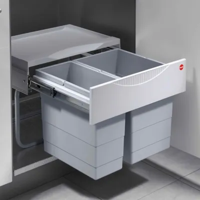 Image de Collecteur de déchets Hailo 3644701 TR Swing Raumspar-Tandem-S 18 + 12 litres