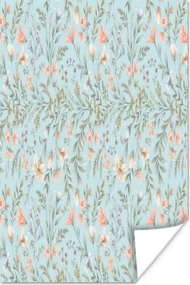 Produktbild von MuchoWow® Poster Blumen - Pastell - Collage 80x120 cm - Papierdruck
