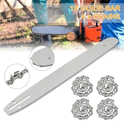 Produktbild von 4x Sägekette Kettensäge +Schwert 50cm 1,5mm 0,325" 76TG für Scheppach CSP5300 SE