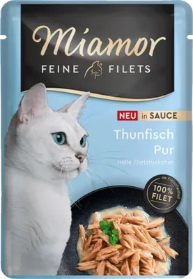 Image de MIAMOR Filets fins de thon en sauce - nourriture humide pour chat - 100g