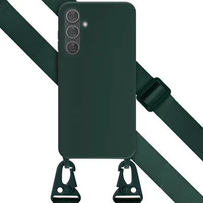 Immagine prodotto di Custodia in silicone Selencia con cinturino rimovibile Samsung Galaxy A35 - Verde scuro