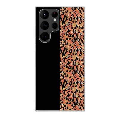 Produktbild von MuchoWow® Handyhülle Schutzhülle Hülle für Samsung Galaxy S22 Ultra Pantherdruck - Gold - Schwarz Silikon Softcase Handy Hülle - Abbildung