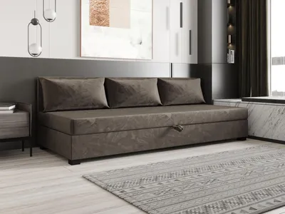 Produktbild von Einzelbett 80x195 ZAJDA BIZ 1 mit Stauraum - dunkelbraun