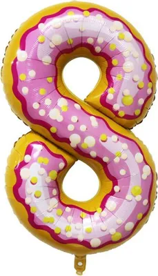 Produktbild von Folienballon Zahl 8, ca. 100 cm, Donut