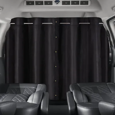 Image de Rideaux occultants pour voiture, protection contre le soleil, tissu velours, dimensions 180x122 cm