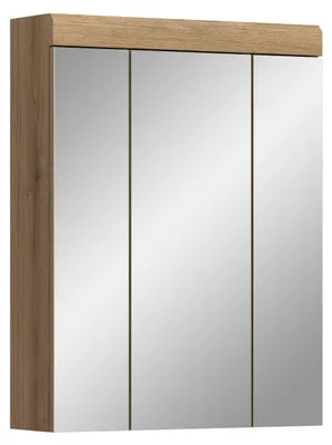Image de Scout armoir de salle de bain avec miroir 3 portes miroir chêneReproduction.