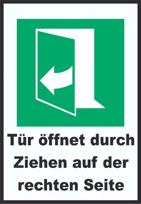 Produktbild von Tür öffnet durch Ziehen auf der rechten Seite A2 Rückseite selbstklebend Schild