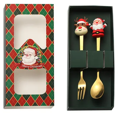 2-teiliges Besteckset Edelstahl, gold, Gabel & Löffel, spülmaschinengeeignet