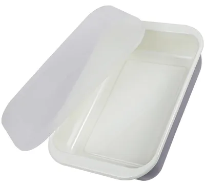 Image de Moule à pain émaillé de 37 cm avec couvercle en plastique, moule à pain rectangulaire pour gâteaux et pain de mie, 37 x 24 x 7 cm
