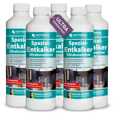 Produktbild von HOTREGA Spezial Entkalker Ultrakonzentrat 500 ml - Kaffeemaschine entkalken Entkalker für Kaffeevollautomaten