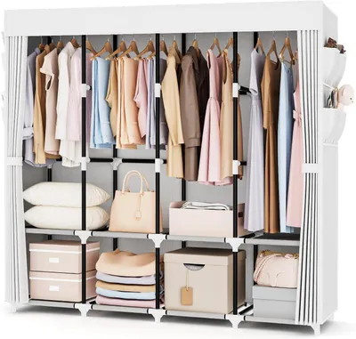 Immagine prodotto di Armadio - Contenitore per tessuti - Per riporre abiti - Grande capacità - Larghezza 170 cm - Bianco
