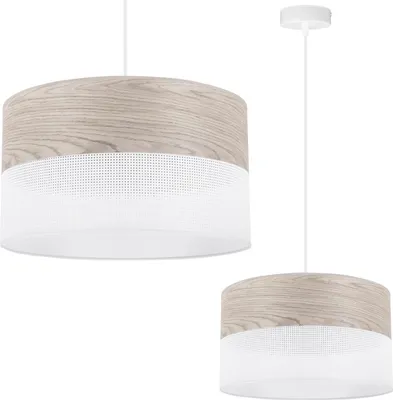 Immagine prodotto di Lampada a sospensione singola, paralume in impiallacciato di quercia bianca, 35 cm