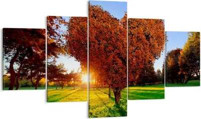 Produktbild von Bild auf Leinwand - Leinwandbild - Baum Park Frühling Herz - 125x70cm - Wand Bild - Wanddeko - Leinwanddruck - Bilder - Kunstdruck - Wanddekoration - Leinwand bilder - Wandkunst - EA125x70-2823