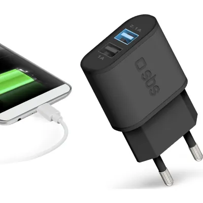 Obrázok produktu pre SBS TETR2USB21AFAST, Vnútorný, AC, 5 V, 2,1 A, Čierna
