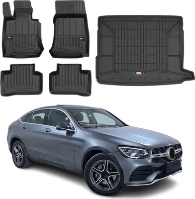 Immagine prodotto di Set di tappetini e rivestimenti per il bagagliaio OMAC per Mercedes GLC X253 2015-2019 in gomma 5x