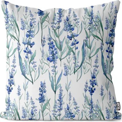 Produktbild von VOID Lavendel Fliesenmuster Blumen Kissenbezug Kissenhülle sofa couch wohnzimmer dekoration wasserfest Outdoor Garten Kissen bezug deko