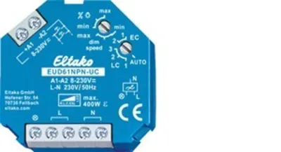 Obrázek produktu pro Eltako EUD61NPN-UC, Stmívač a vypínač, Připevnitelný, Modrá, Bílá, 400 W
