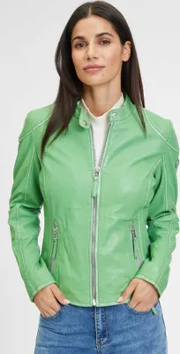 Produktbild von Gipsy by Mauritius - Damen Lederjacke Lammnappa grün : L