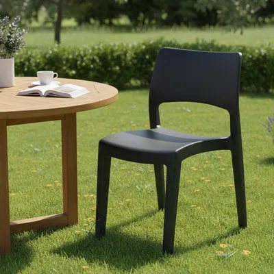 Produktbild von Outdoor-Stuhl Dametran, Stuhl für Esstisch, Outdoor-Sessel, Gartensitz, 100 % Italy, 50 x 51 x 82 cm, Anthrazit