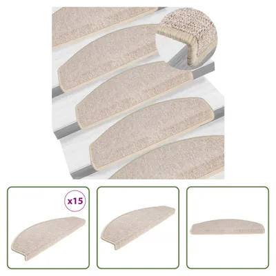 Image de The Living Store 15 pcs. tapis d'escalier Taupe 65 x 24 x 4 cm