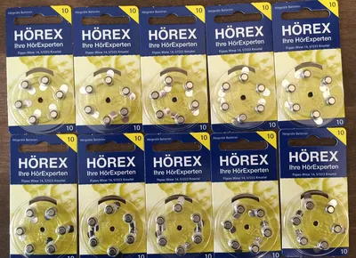 Obrázek produktu pro Baterie do naslouchadel Hörex 10 kusů 60 kusů