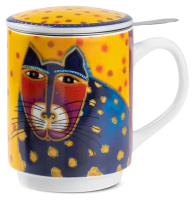 Immagine prodotto di Gilde Tasse / Becher, "Fantastic Felines", Porzellan, gelb, VE 3, H. 12 cm, D. 8 cm 81383