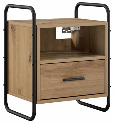 Productafbeelding van Hangend nachtkastje Artisanaal eiken 40 x 30 x 50 cm