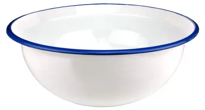 Produktbild von Schale, Schüssel - Emaille - Weiß-Blau - D 36 cm
