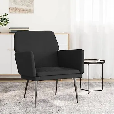 Produktbild von Schwarzer Samtsessel, 62 x 79 x 79 cm, Möbel, Stühle und Sessel
