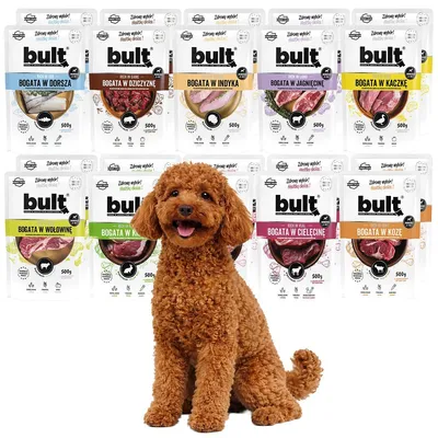 Produktbild von BULT | Hundenassfutter Geschmacksmix - Nassfutter Hund Set 20x500g Beutel - Hunde Futter Mix fur Hund