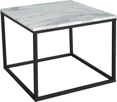 Produktbild von SIT Möbel Couchtisch quadratisch | Platte Marmor weiß | Gestell Metall schwarz | B 60 x T 60 x H 50 cm | 01053-30 | Serie THIS & THAT
