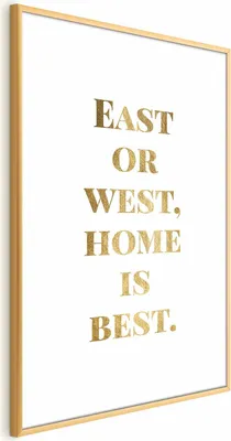 Produktbild von Posterpapier Poster - Gold Home Is Best 29.7x42 cm Text m-A-0878-ao-a