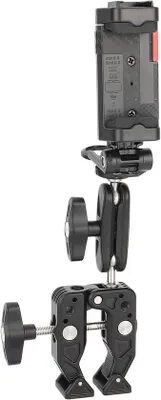 Image de Support pour téléphone portable avec pince Superklem - Support pour smartphone - Fixation flexible - Rotation à 360°