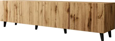Produktbild von MIRJAN24 TV-Lowboard Vamos 200, TV-Tisch mit 4 Türen, Modern Wohnzimmer TV-Kommode, Stilvoll Kolektion (Farbe: Wotan / Schwarz Füße)