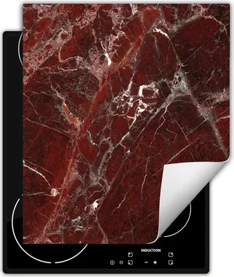 Produktbild von DarHaus Herdabdeckplatte 45x52 cm Anti Rutsch Matte Aufrollbar, kastanienbraun - Marmor