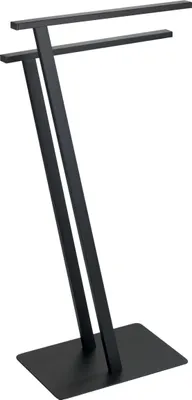 Produktbild von WENKO Handtuchständer Lirio Schwarz matt Handtuchhalter 2 Stangen Ständer Bad WC