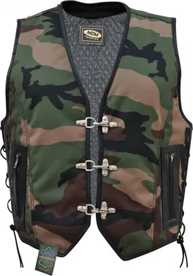 Produktbild von Camouflage Herren Weste Bikerweste Kutte Clubweste Weste Chopper(4XL)