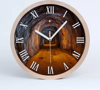 Produktbild von Holzuhr 25fi cm wanduhr - weiße Spitzen - U-Bahn-Tunnel